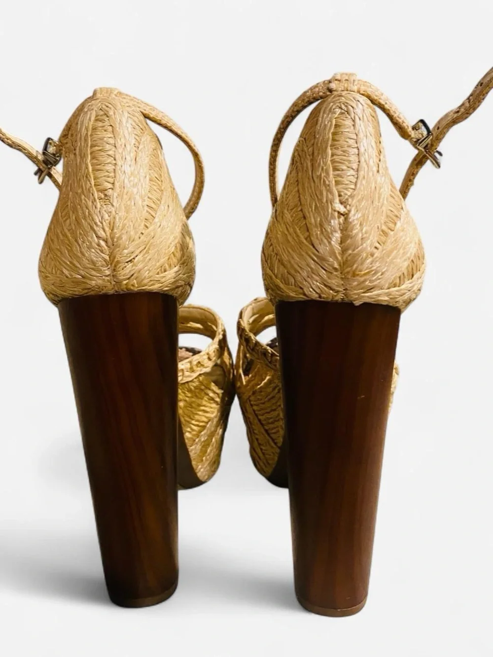 Jessica Simpson Gold Braided Floral Platform Sandals